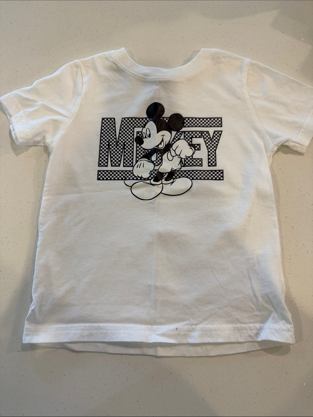 Kids White Mickey Graphic Tee - Classic Cartoon Shirt